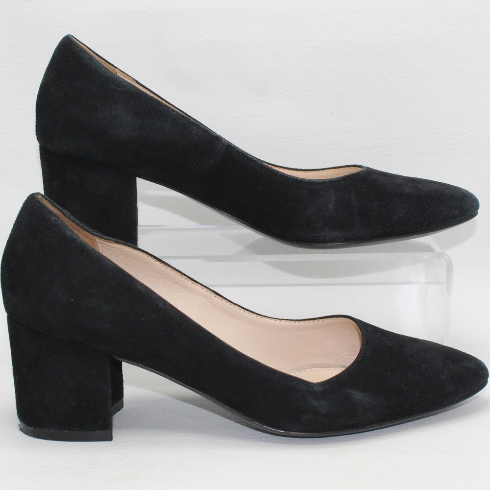 Cole Haan Grand.OS‎ Black Suede Tali Luxe Block Heel Pump 5.5B